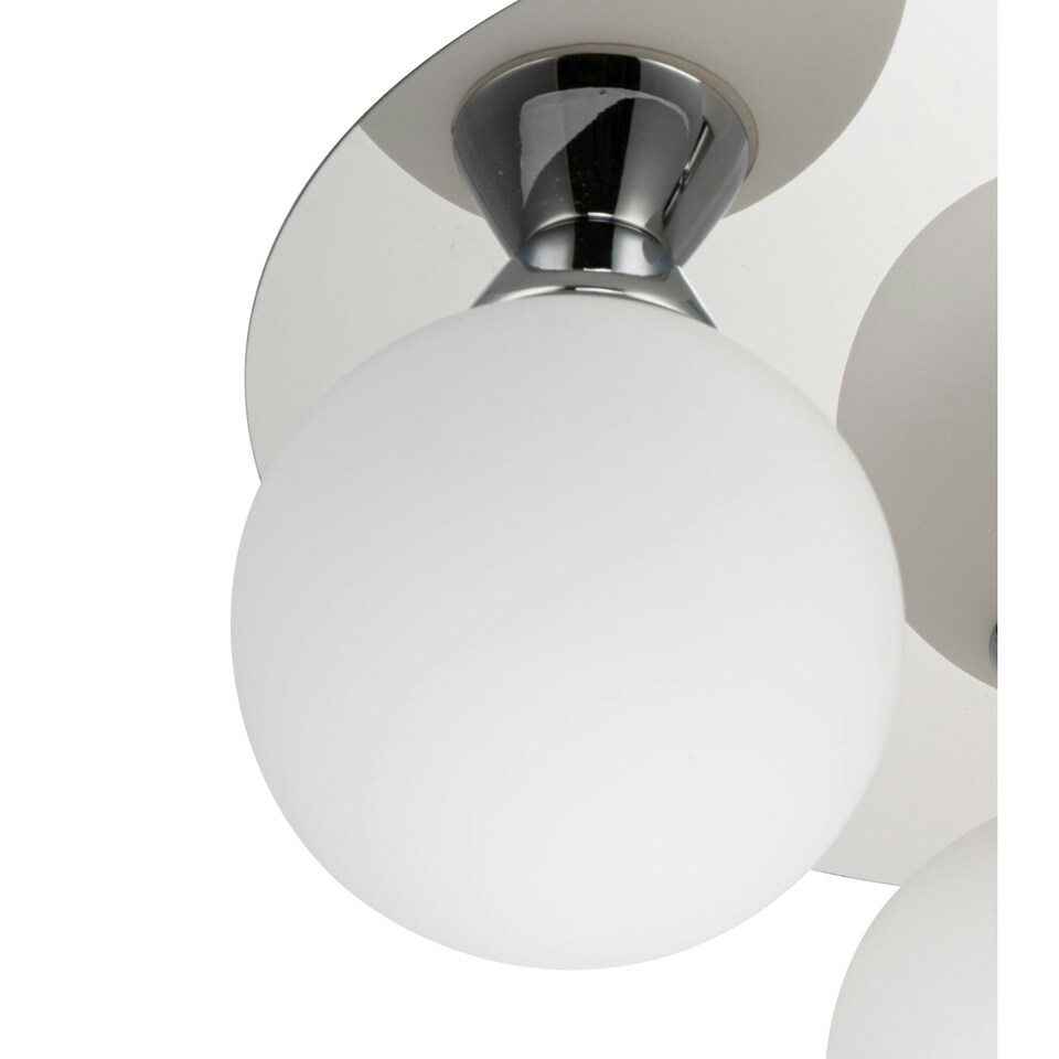 image 1 of COSYLYTE Bowen Bathroom 3 Light Glass Ceiling Flush Light Chrome