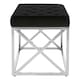 image 2 of Allure Black Tufted Seat And Silver Finish Bench Black