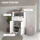 image 3 of kleankin Bathroom Cabinet with Drawers, Bathroom Storage Cabinet with Louvred Doors, Open Compartment and Adjustable Shelf for Washroom, White
