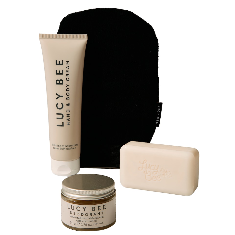 image 1 of Lucy Bee Natural Body Care Gift Set, 4 Piece Fragrance Free Skincare Set