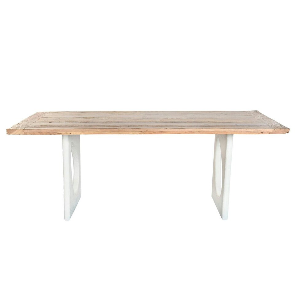 image 1 of Dining Table Home ESPRIT White Natural Recycled Wood Mango wood 200 x 100 x 77 cm 200,5 x 100,5 x 77 cm N/A