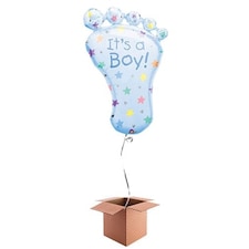 It's a Boy Foot Helium Foil Giant Balloon - Inflated Balloon in a Box