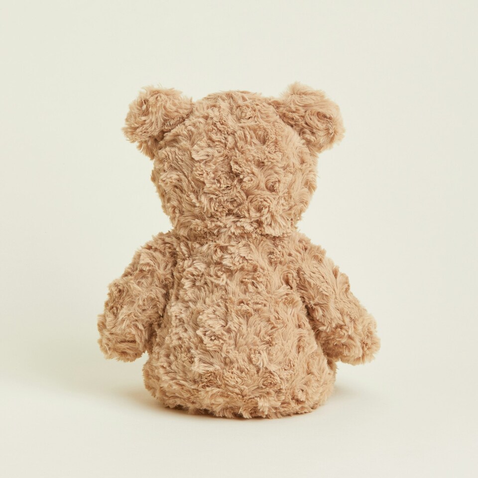 image 1 of Warmies Plush Brown Curly Bear Microwavable Weighted Teddy