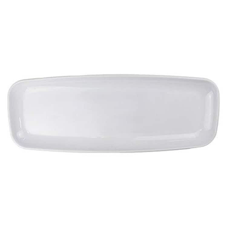 Reusable White Plastic Rectangular Serving Platters - Pack Of 2