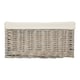 image 3 of Small Grey Wash White Cotton Lined Willow Storage Baskets | Brown | White | S | 1