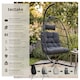 image 2 of Egg Chair Ariane with Swing Seat Frame, Thick Cushions and Protective Cover | Grey | dark grey | 1