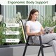 image 5 of COSTWAY Outdoor Dining Chairs Set of 4 Stackable Breathable Fabric