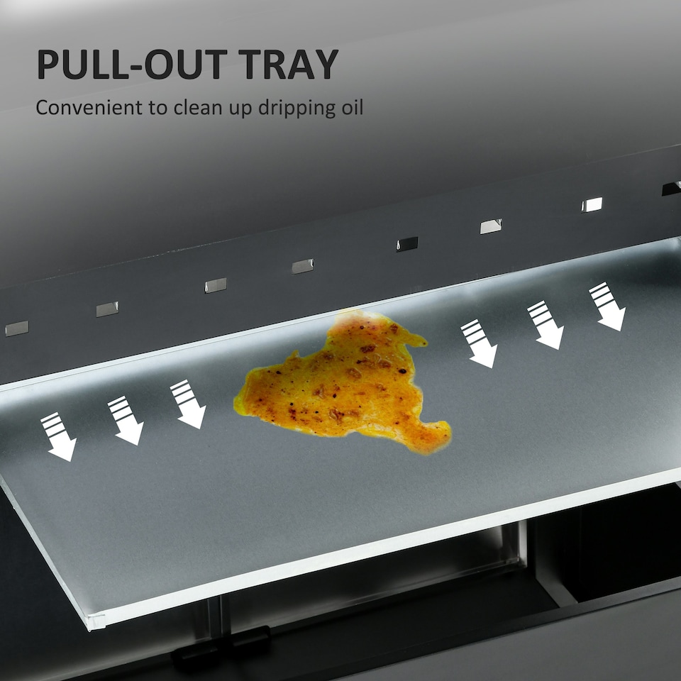 image 1 of Outsunny Deluxe Gas Barbecue Grill 3+1 Burner Garden BBQ w/ Large Cooking Area