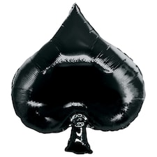 Oaktree Betallic 34 Inch Casino Spade Shaped Balloon - Black - One Size