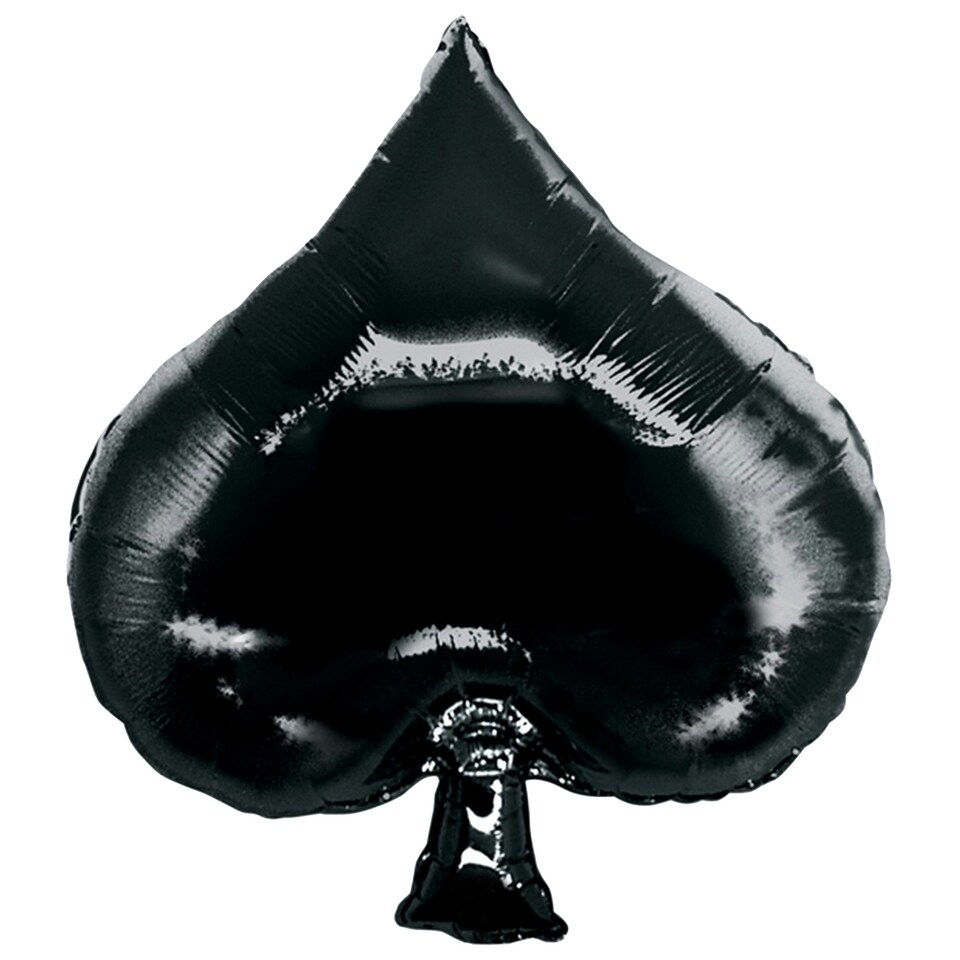 Oaktree Betallic 34 Inch Casino Spade Shaped Balloon - Black - One Size