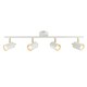 image 1 of Gull 4 Light Spotlight Matt White Paint, Satin Brushed Gold, GU10