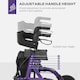 image 6 of HOMCOM Folding Rollator Walker with Seat, Backrest, Lightweight Walking Frame with Storage Bag, Dual Brakes, All-terrain Wheels, Adjustable Handle Height, 4 Wheeled Walker for Seniors, Purple