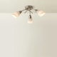 image 3 of ValueLights Barine Brushed Silver Semi-Flush Light and E14 Golfball LED 4W Warm White 3000K Bulb