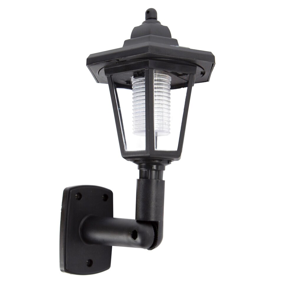 image 1 of Kingavon Vintage Solar Wall Lantern - Black