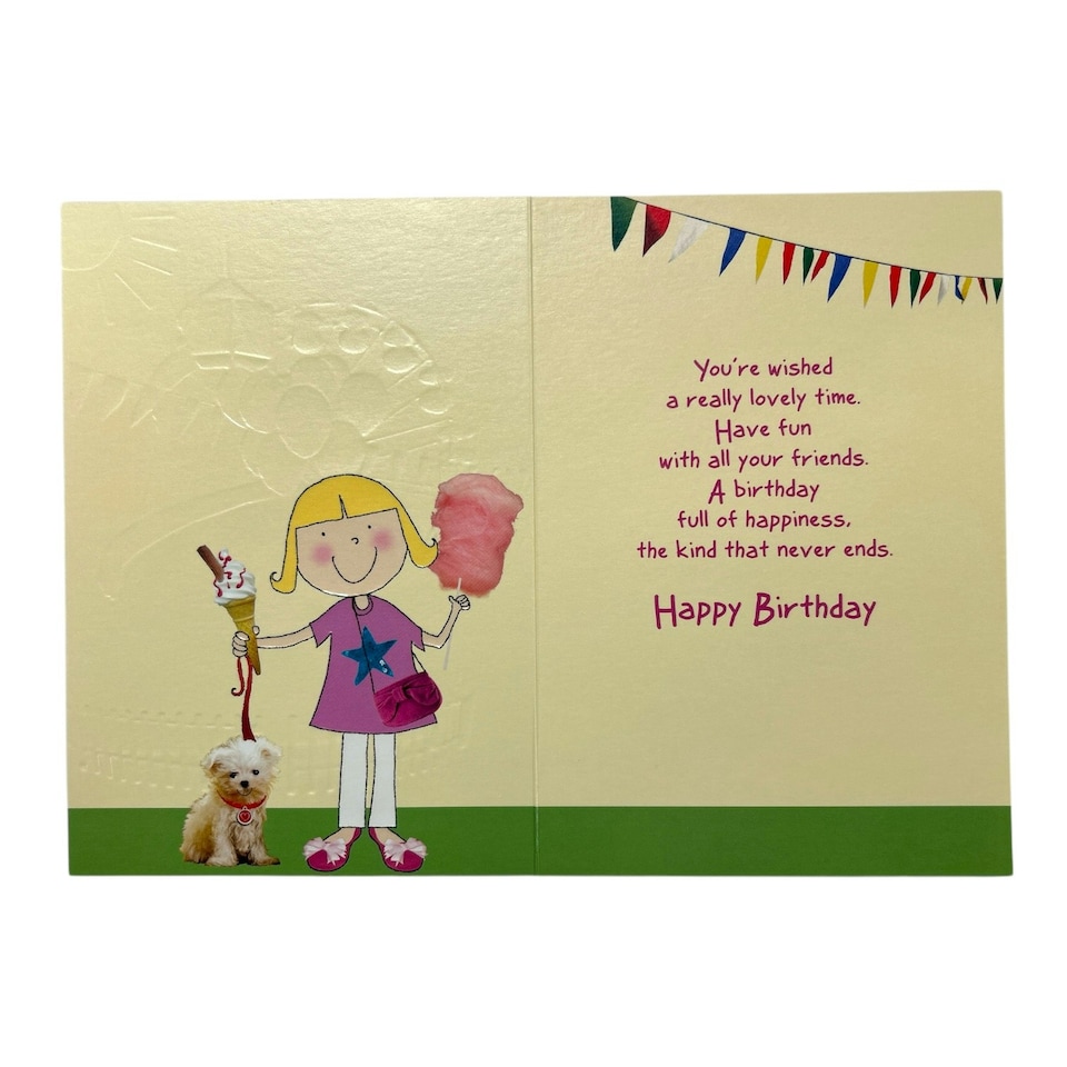image 1 of Age 5 Female Juvenile Funfair Scene Birthday Card