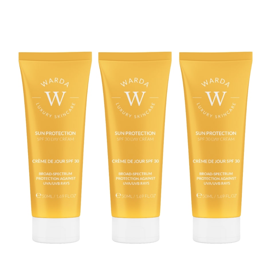 image 1 of Warda Luxury Skincare 3 X Sun Protection SPF 30 Day Cream 50ml