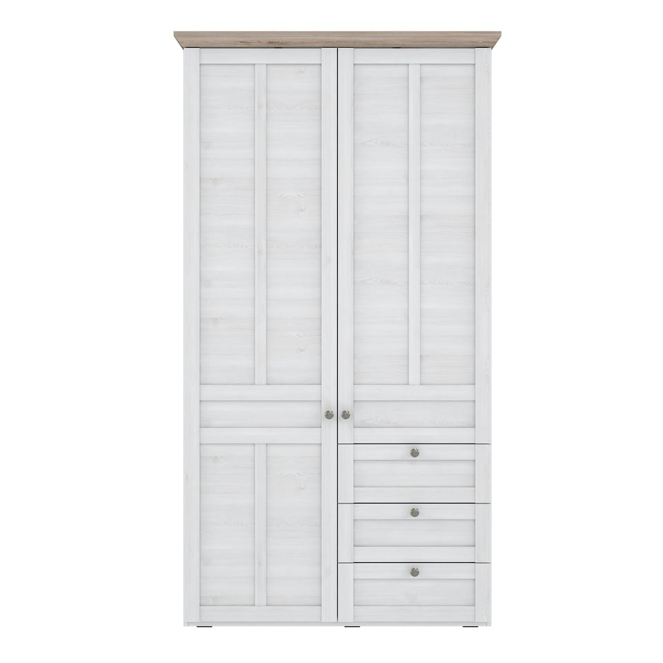 image 1 of Illoppa 2 Door Wardrobe in Snowy Oak/Oak Nelson