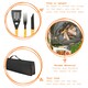 image 2 of BobbyQ 3pc Grey Rope Wooden BBQ Tools Set - Outdoor Kitchen Camping Barbecue Grill Cooking Utensils Accessories Gift Kit for Men with Bag