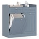 image 4 of COSTWAY Double Tilt-Out Laundry Hamper Cabinet Grey