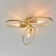image 3 of Amari Multi Arm Glass Semi Flush Ceiling Lamp, Polished Brass Plate, Glass