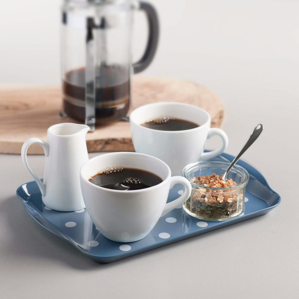 image 1 of Melamine Dotty Tray, Small Blue | Provence Blue