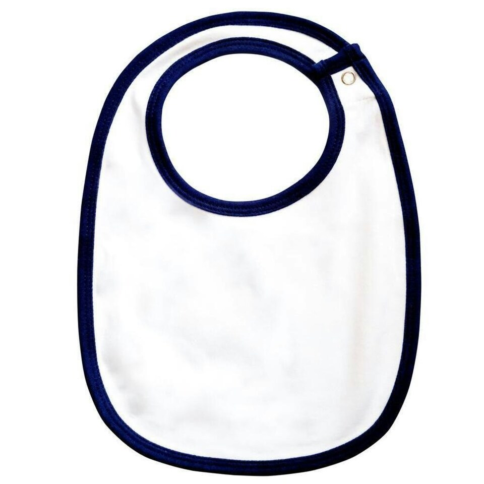 Babybugz Baby Single Layer Bib - White/Nautical Navy - One Size
