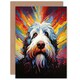 image 1 of Old English Pet Portrait Colourful Sheep Dog Lover Card