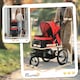 image 7 of PawHut Three-Wheel Pet Stroller, for Medium, Small Dogs, Foldable Cat Pram - Red