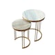 image 4 of Ravi Marble Nest of 2 Tables - Mango Wood/Iron - L42 x W42 x H49 cm - Mango Light Finish