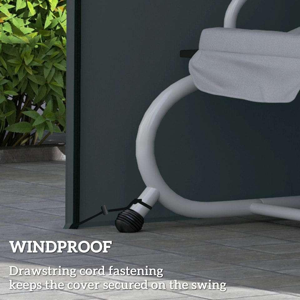 image 1 of Outsunny 3 Seater Garden Swing Cover, Windproof and Anti-UV, Grey
