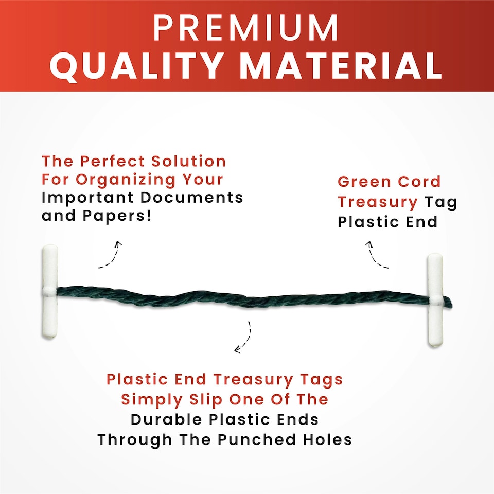 image 1 of Pack of 100 127mm Plastic End Treasury Tags