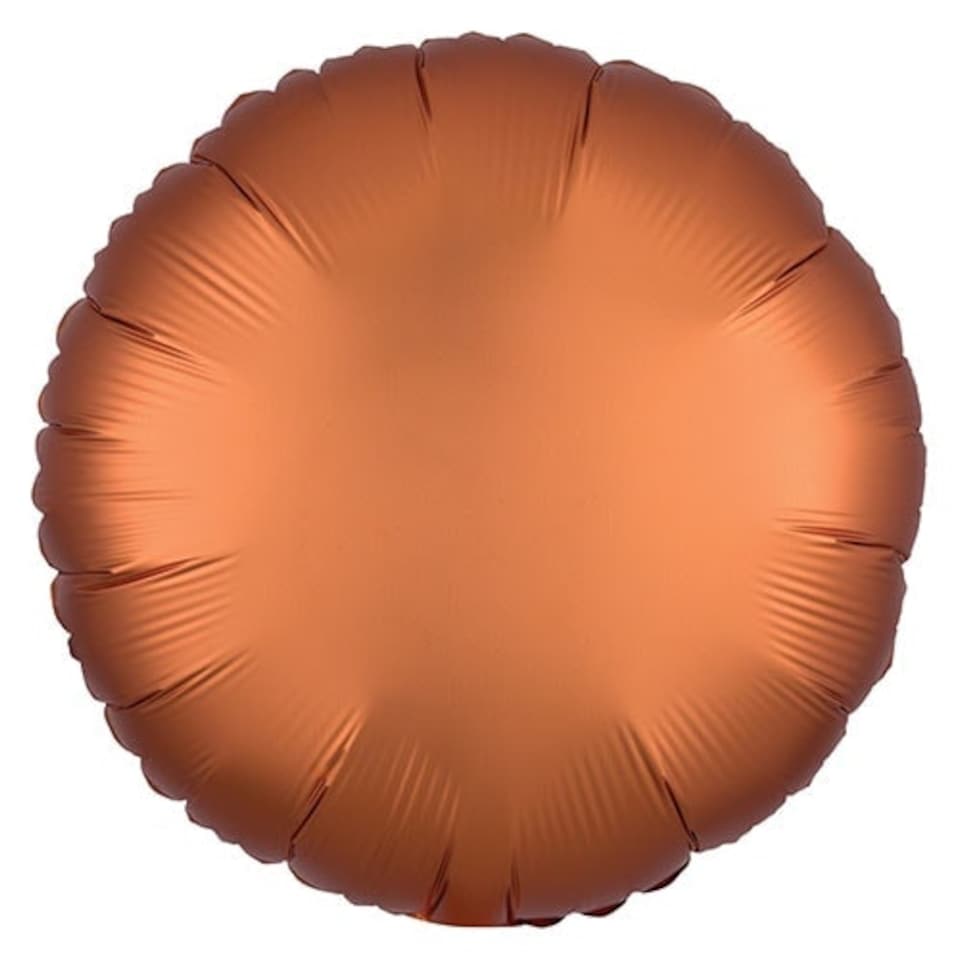 Amber Orange Satin Luxe Round Shape Foil Helium Balloon 43cm / 17 in
