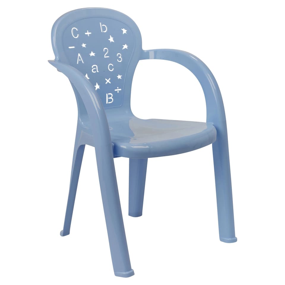 image 1 of Coloured Plastic Kids Chairs Stackable Nursery Indoor Outdoor Party Garden Play | Blue | 4 Pcs Blue | 4