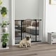 image 2 of PawHut 74-100cm Adjustable Metal Pet Gate Safety Barrier w/ Auto-Close Black