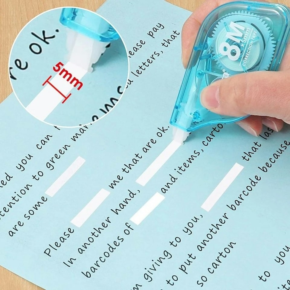 image 1 of 8m Correction Tape - Assorted Colour Tint