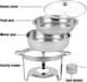 image 5 of Stainless Steel Round Chafing Dish Buffet Dish Party Food Warmer with Glass Lid, 4.5 LTR, 30cm, Silver