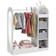 image 1 of AIYAPLAY Kids Clothes Rail with Storage Shelf, Boxes, Mirror | White