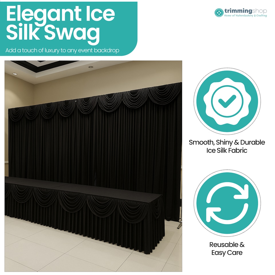 image 1 of 3M Ice Silk Wedding Drapery, Detachable Backdrop Curtain - 1pc