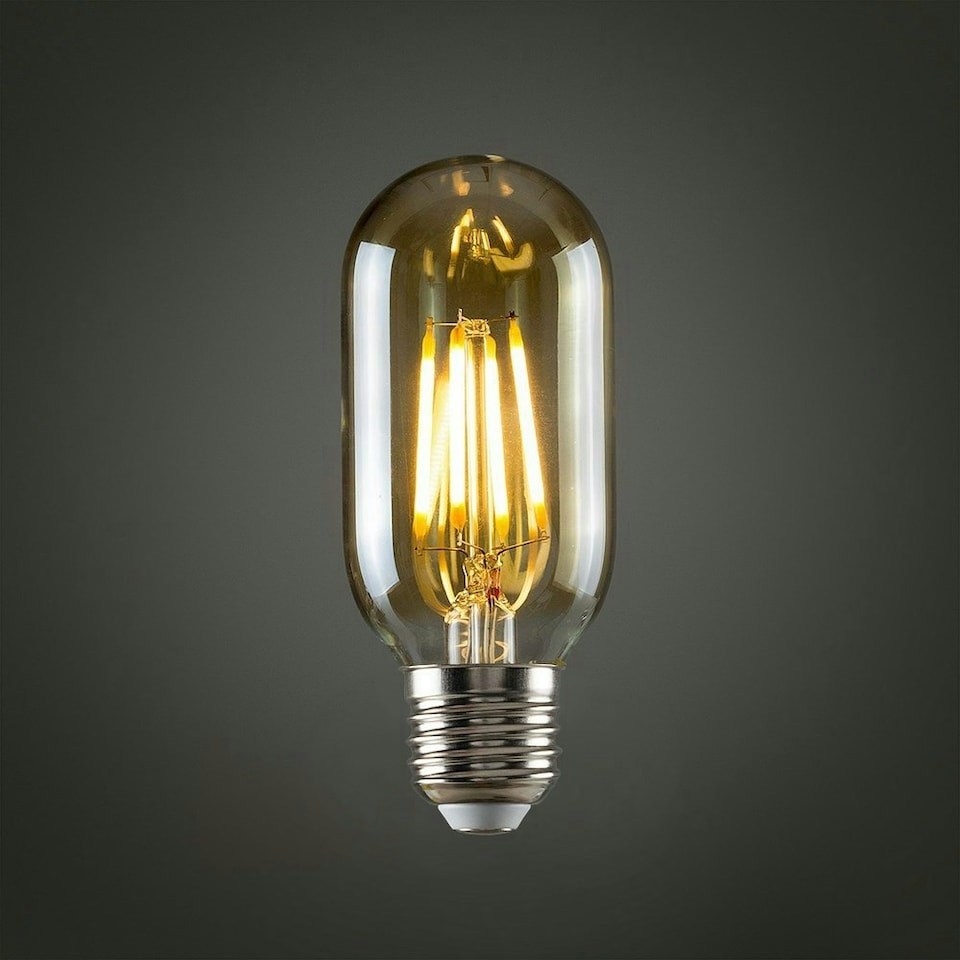 image 1 of ValueLights 3 Pack Vintage Filament E27 Amber Glass Radio Valve LED 4W Warm White 2700K 400lm Light Bulb