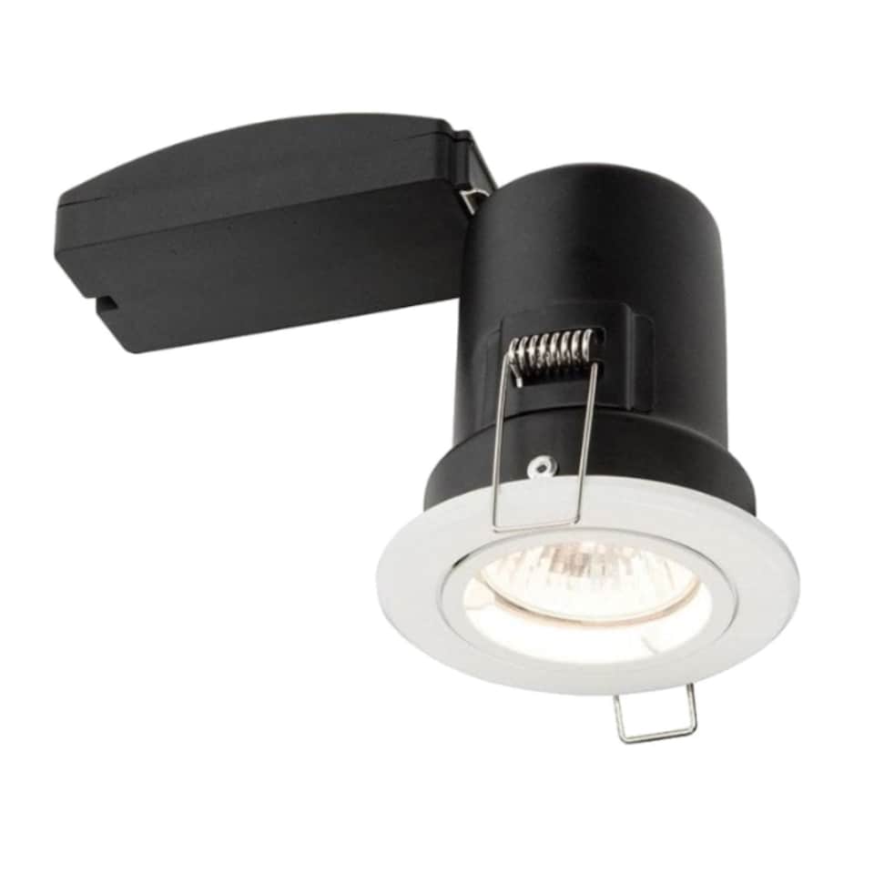image 1 of Set of 20 Fire Rated Downlights - White Fixed GU10 Recessed Downlights