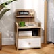 image 6 of HOMCOM Bedside Table, Bedside Cabinet with Drawer, Modern Side Table with Shelf for Bedroom, Living Room, Natural Wood Effect