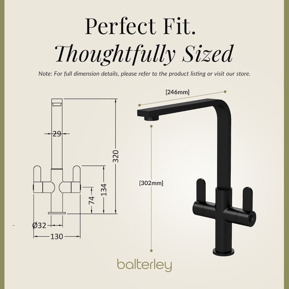 image 1 of Chara Kitchen Sink Mono Mixer Tap - Matt Black Dual Lever Handle | Black | Matt Black | 1