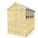 image 1 of 8 x 14 Feet Apex Shed - Single Door With Windows - Wood - L417 x W231 x H217 cm Brown