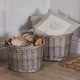 image 2 of Set of Two Willow Log Baskets Grey