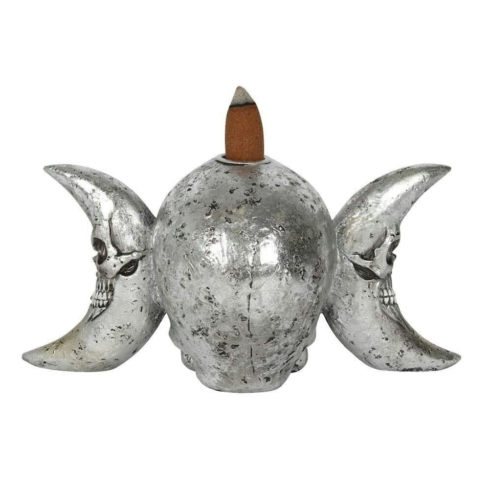 image 1 of Alchemy The Dark Goddess Resin Backflow Incense Burner - Silver - One Size