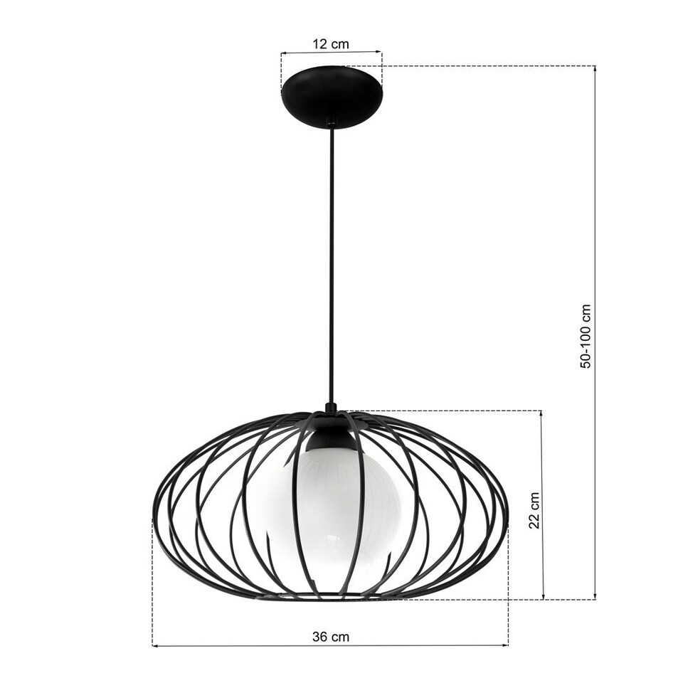 image 1 of Milagro Pendant Lamp Kronos Black 1XE14