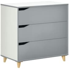 HOMCOM Chest of Drawers, 3 Drawer Unit Storage Organiser for Bedroom, Grey