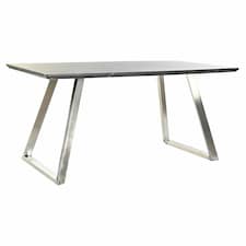Dining Table DKD Home Decor Black Steel MDF Wood 160 x 90 x 76 cm N/A