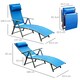 image 6 of Outsunny Sun Lounger Recliner Foldable 7 Levels Texteline Blue