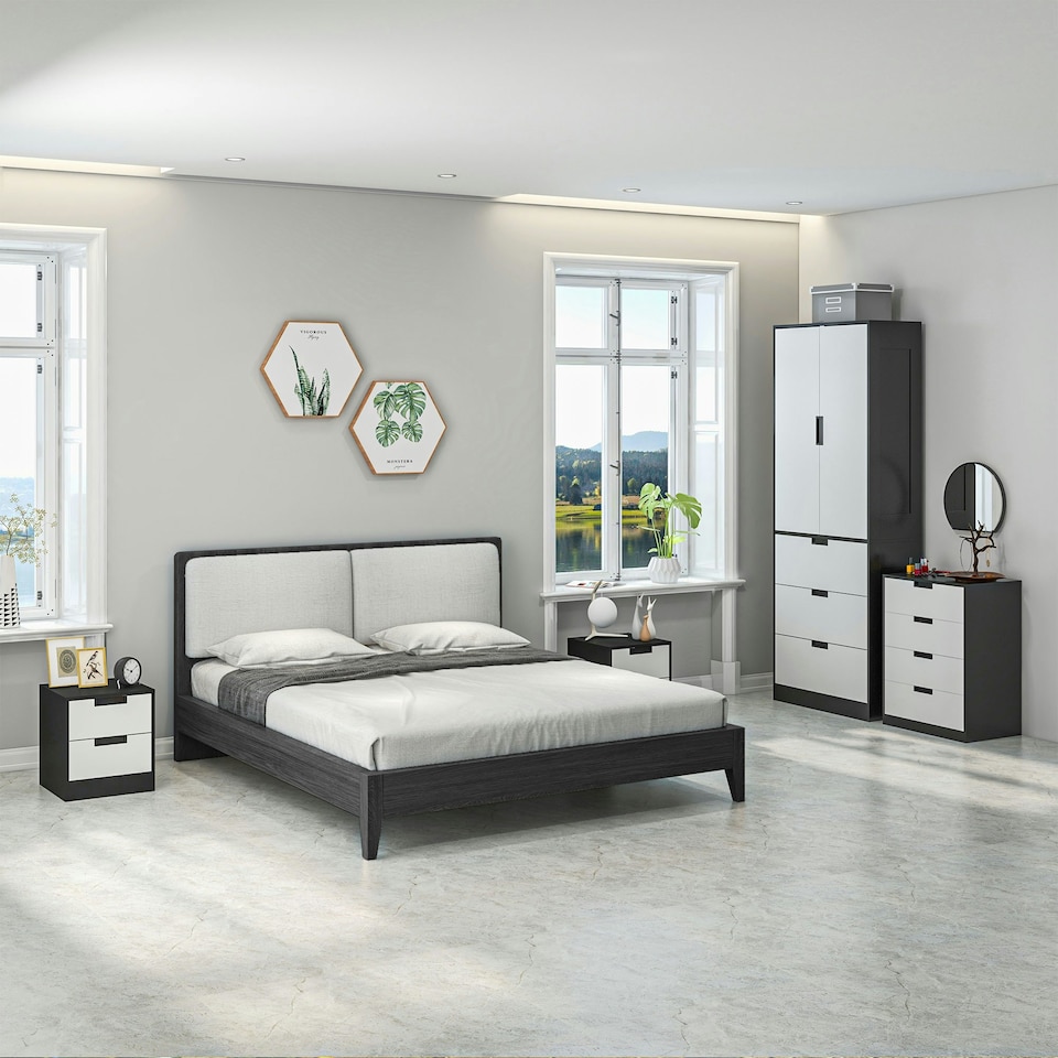 image 1 of HOMCOM Chest of Drawers, 4 Drawer Storage Cabinet Unit Bedroom Living Room
